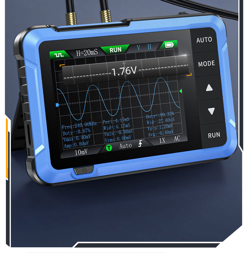 Osciloscopio digital FNIRSI DSO510 2 en 1, generador de señales DDS, pantalla de 2,8 pulgadas, ancho de banda de 10 MHz, frecuencia de muestreo de 48 MS/s, modo de disparo automático/normal/único.
