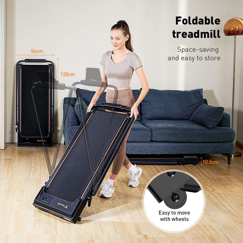 Cinta de andar Formill FT-51 2 en 1, motor de 2,5 HP, pantalla LED, carga máxima de 120 kg (265 lbs), velocidad de carrera de 1-10 km/h.