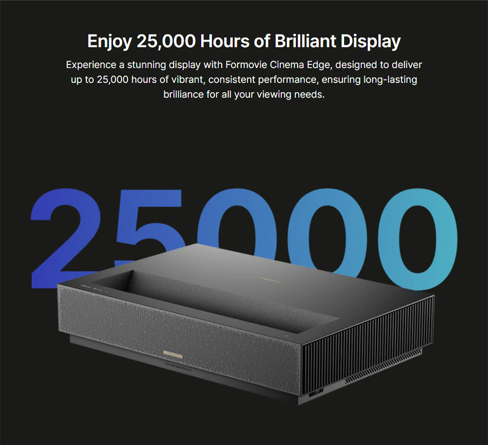 Proyector láser Formovie Cinema Edge 4K, 2100 lúmenes ISO, Google TV, Netflix integrado, Dolby Audio, 2 altavoces de 15 W, HDR10, WiFi 6.