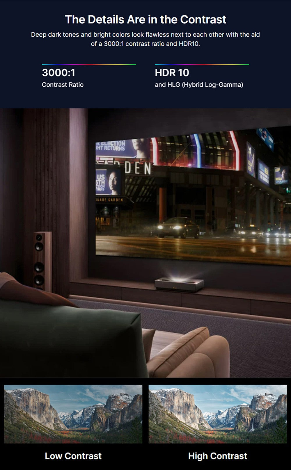 Proyector láser Formovie Cinema Edge 4K, 2100 lúmenes ISO, Google TV, Netflix integrado, Dolby Audio, 2 altavoces de 15 W, HDR10, WiFi 6.