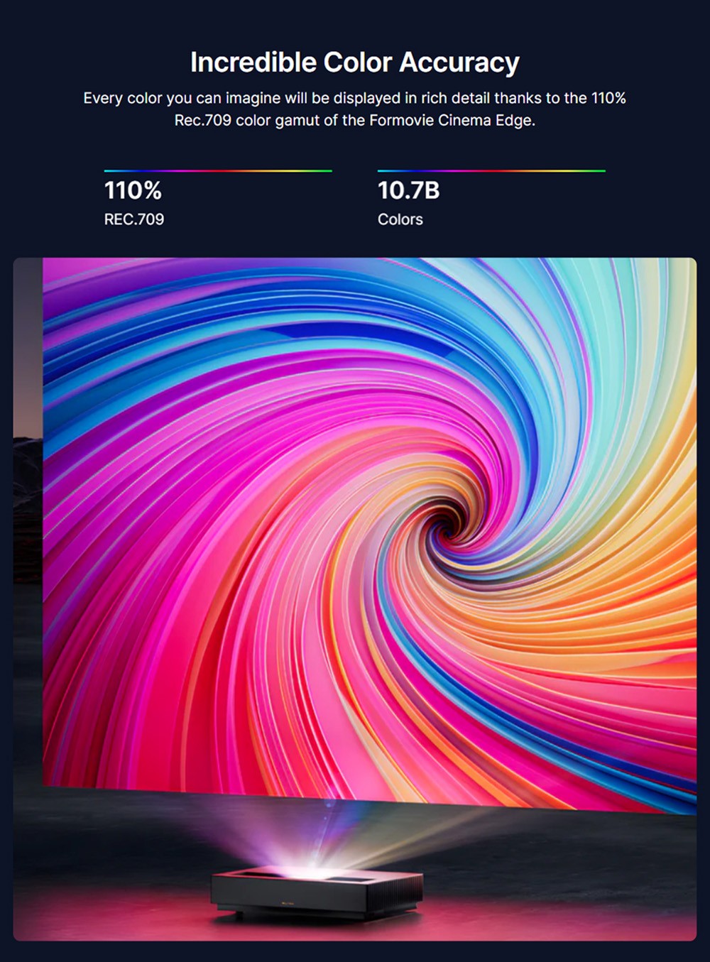 Proyector láser Formovie Cinema Edge 4K, 2100 lúmenes ISO, Google TV, Netflix integrado, Dolby Audio, 2 altavoces de 15 W, HDR10, WiFi 6.