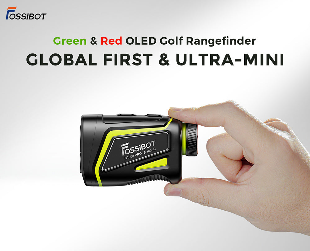 FOSSiBOT C1000 Pro Golf Rangefinder, Green & Red OLED Display, 0.06s Measure Speed, 1000m Measurement Range, IP54 Waterproof