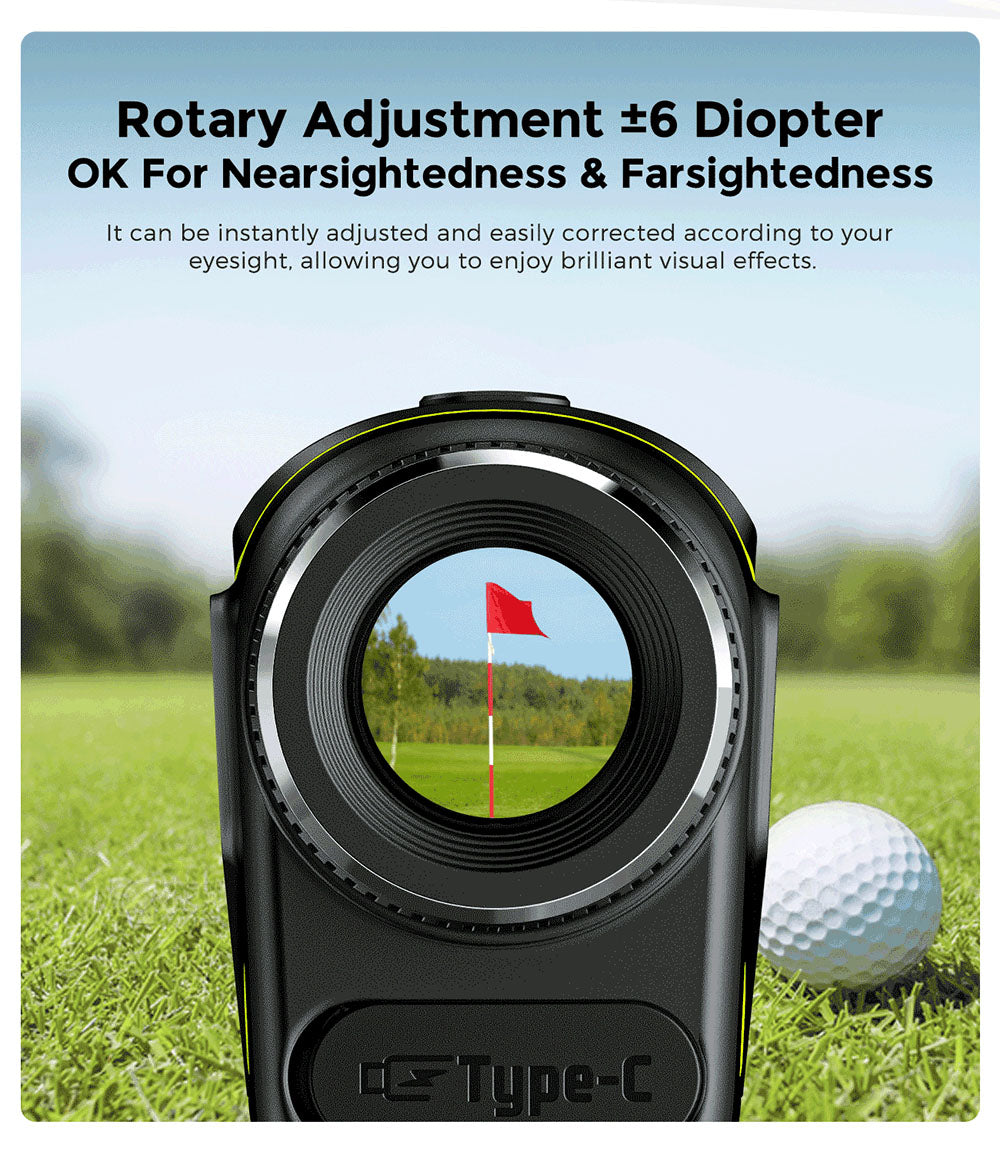 FOSSiBOT C1000 Pro Golf Rangefinder, Green & Red OLED Display, 0.06s Measure Speed, 1000m Measurement Range, IP54 Waterproof