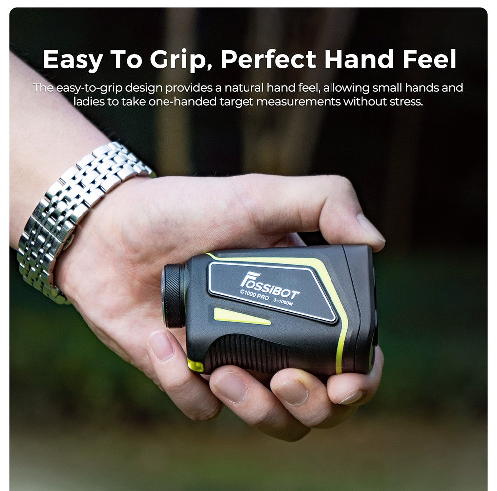 FOSSiBOT C1000 Pro Golf Rangefinder, Green & Red OLED Display, 0.06s Measure Speed, 1000m Measurement Range, IP54 Waterproof
