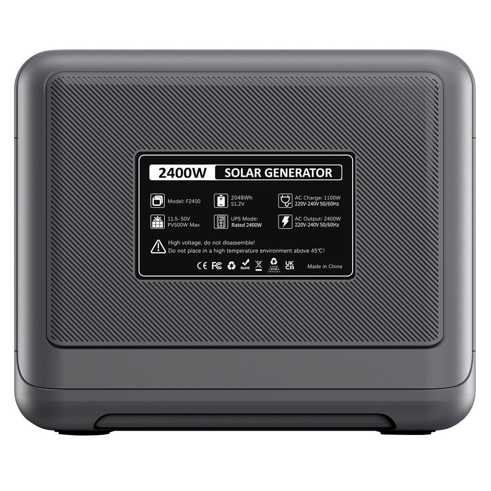 FOSSiBOT F2400 Portable Power Station, 2048Wh LiFePO4 Battery 2400W Output Solar Generator, 3xAC RV Car USB Type-C QC3.0 PD DC5521 Pure Sine Wave Full Outlets, 1.5 Hours Fast Charging, Input Power Adjustment Knob, Bidirectional Inverter - Green