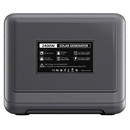 FOSSiBOT F2400 Portable Power Station, 2048Wh LiFePO4 Battery 2400W Output Solar Generator, 3xAC RV Car USB Type-C QC3.0 PD DC5521 Pure Sine Wave Full Outlets, 1.5 Hours Fast Charging, Input Power Adjustment Knob, Bidirectional Inverter - Green