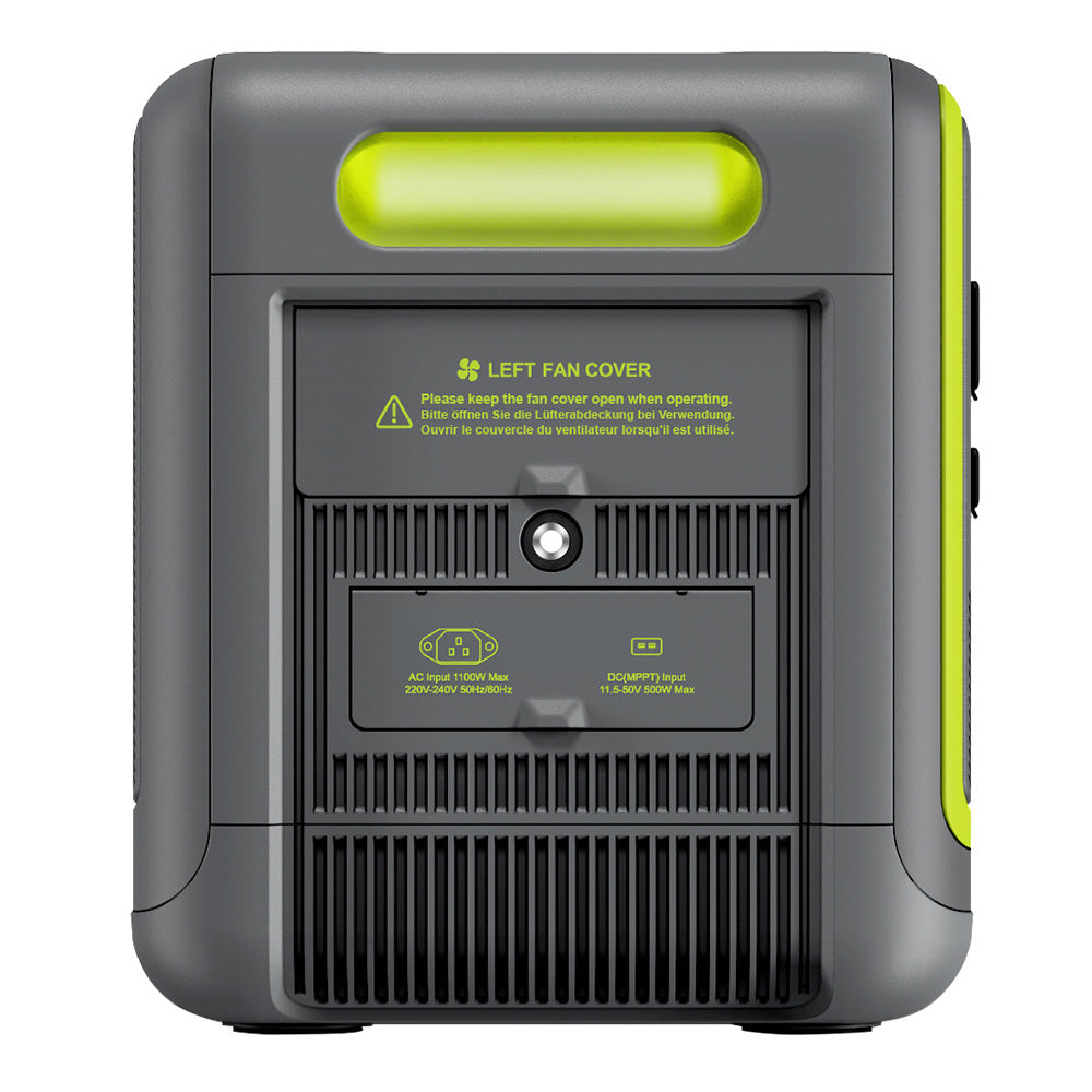 FOSSiBOT F2400 Portable Power Station, 2048Wh LiFePO4 Battery 2400W Output Solar Generator, 3xAC RV Car USB Type-C QC3.0 PD DC5521 Pure Sine Wave Full Outlets, 1.5 Hours Fast Charging, Input Power Adjustment Knob, Bidirectional Inverter - Green