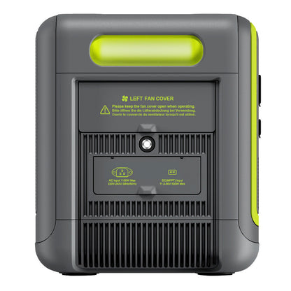 FOSSiBOT F2400 Portable Power Station, 2048Wh LiFePO4 Battery 2400W Output Solar Generator, 3xAC RV Car USB Type-C QC3.0 PD DC5521 Pure Sine Wave Full Outlets, 1.5 Hours Fast Charging, Input Power Adjustment Knob, Bidirectional Inverter - Green