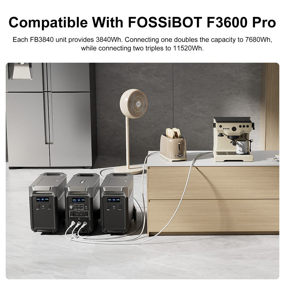 FOSSiBOT FB3840 Expansion Battery, 3840Wh LiFePO4 Battery Pack for F3600 Pro