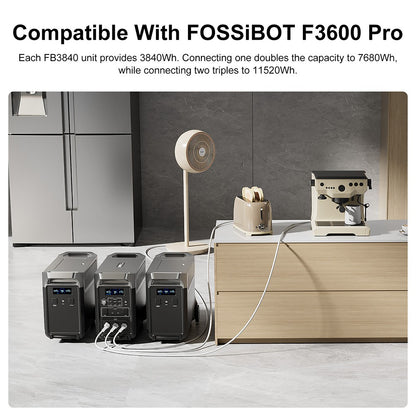 FOSSiBOT FB3840 Expansion Battery, 3840Wh LiFePO4 Battery Pack for F3600 Pro