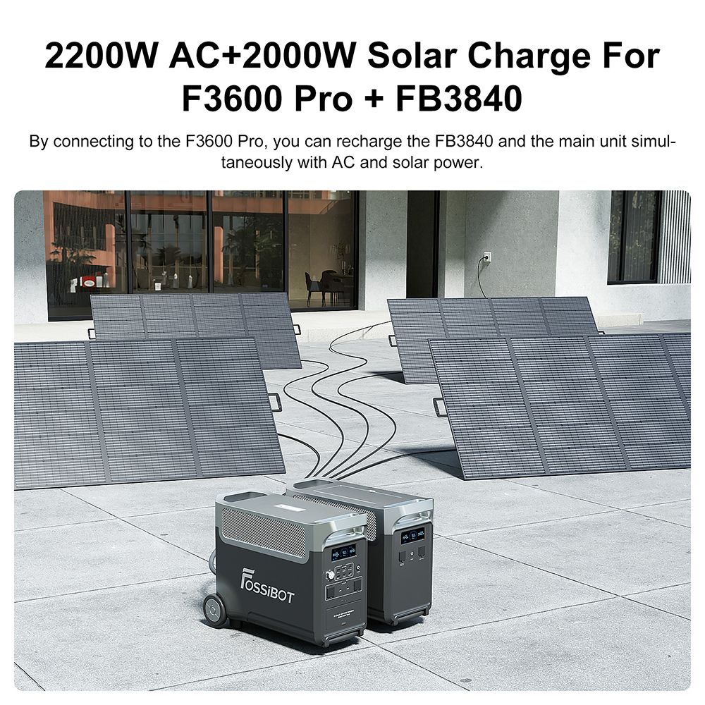 FOSSiBOT FB3840 Expansion Battery, 3840Wh LiFePO4 Battery Pack for F3600 Pro