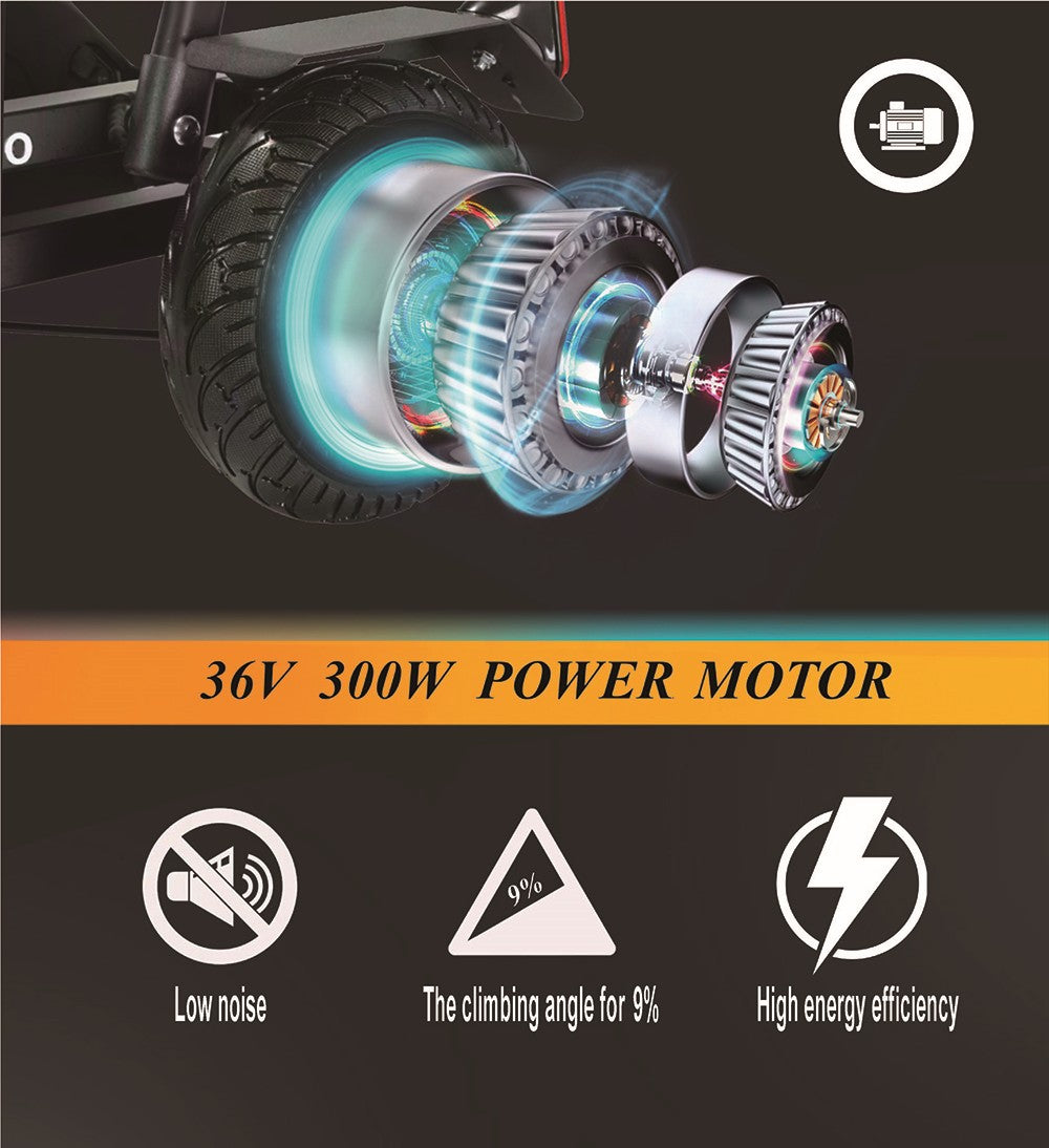 Freejoyer F7 Pro Vierrad-Elektroroller mit Sitz, 300-W-Motor, 36-V-13-Ah-Akku, 15 km/h Höchstgeschwindigkeit, 35 km maximale Reichweite – Schwarz