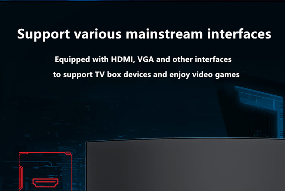 FYHXele FY24FMC-B Gaming Monitor, 24inch 1080P FHD 16:9 VA Screen, 75Hz Refresh Rate, 2800R MVA Panel, 2ms Response Time, 99% sRGB, Adjustable Tilt, Black