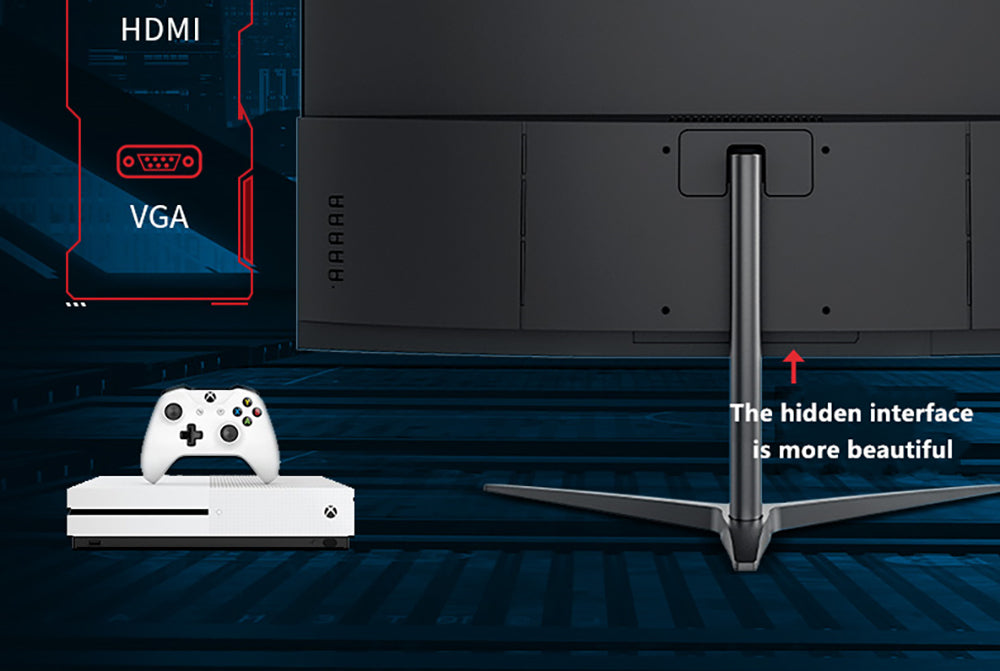 FYHXele FY24FMC-B Gaming Monitor, 24inch 1080P FHD 16:9 VA Screen, 75Hz Refresh Rate, 2800R MVA Panel, 2ms Response Time, 99% sRGB, Adjustable Tilt, Black