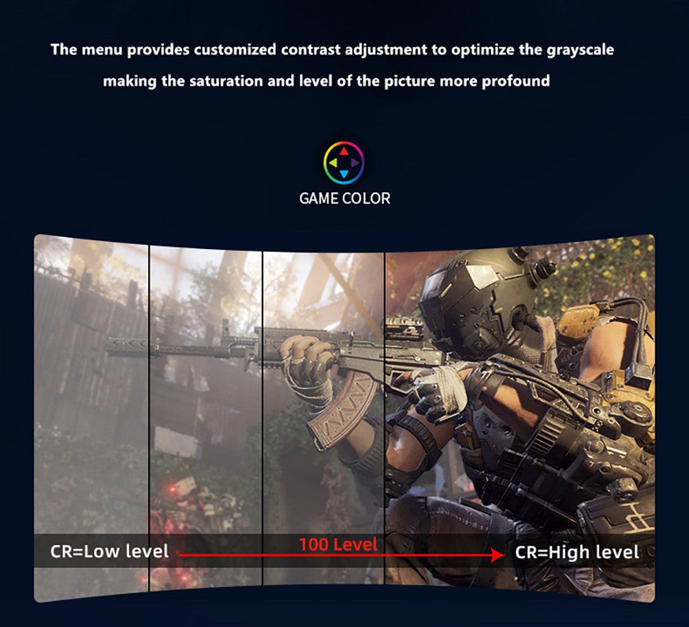 FYHXele FY27FMC-B 27-inch 2800R Curved Gaming Monitor, 1920*1080 FHD 16:9 VA Screen, 75Hz Refresh Rate, 2ms Response Time, 99% sRGB, 1*HDMI 1*VGA 1*Audio, Adjustable Tilt