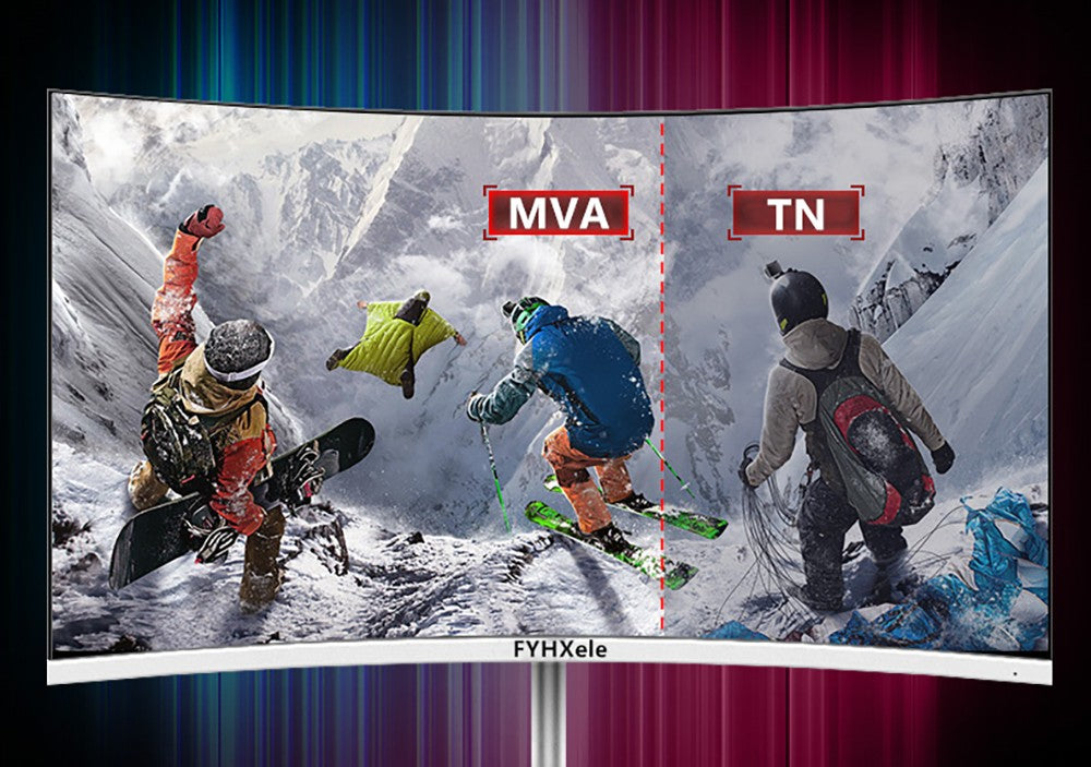 FYHXele FY27FMC-B 27-inch 2800R Curved Gaming Monitor, 1920*1080 FHD 16:9 VA Screen, 75Hz Refresh Rate, 2ms Response Time, 99% sRGB, 1*HDMI 1*VGA 1*Audio, Adjustable Tilt