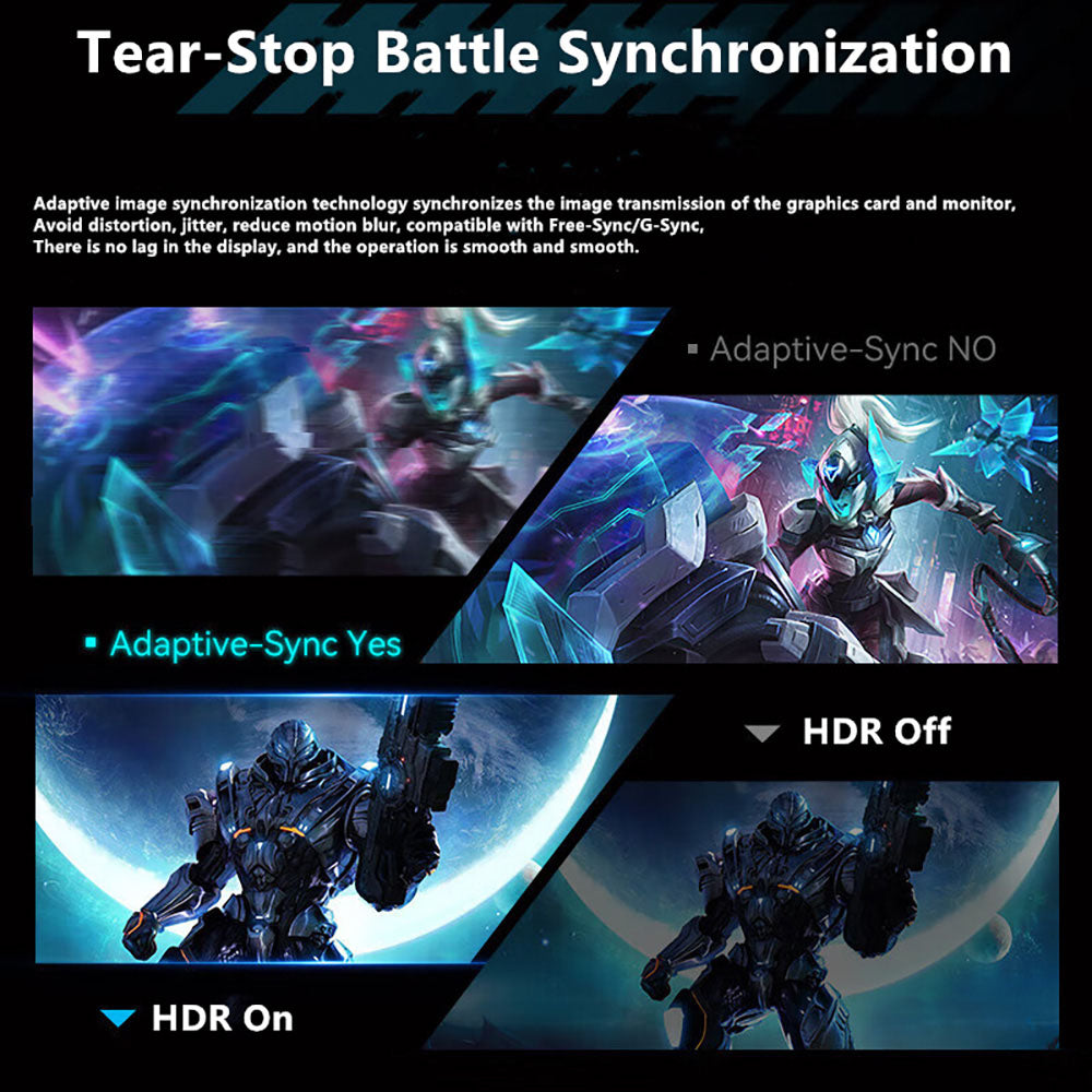 FYHXele FY34WQHC 34-inch Gaming Monitor, 3440*1440 WQHD 1500R VA Screen, 165Hz Refresh Rate, 3000:1 Contrast Rate, HDR 400, 1ms Response Time, FreeSync & Adaptive Sync, Game Plus, 2*HDMI 2.0, 2*DP 1.4, 100*100mm VESA Mounting