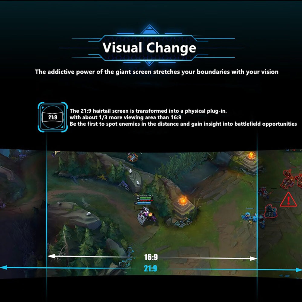 FYHXele FY34WQHC 34-inch Gaming Monitor, 3440*1440 WQHD 1500R VA Screen, 165Hz Refresh Rate, 3000:1 Contrast Rate, HDR 400, 1ms Response Time, FreeSync & Adaptive Sync, Game Plus, 2*HDMI 2.0, 2*DP 1.4, 100*100mm VESA Mounting