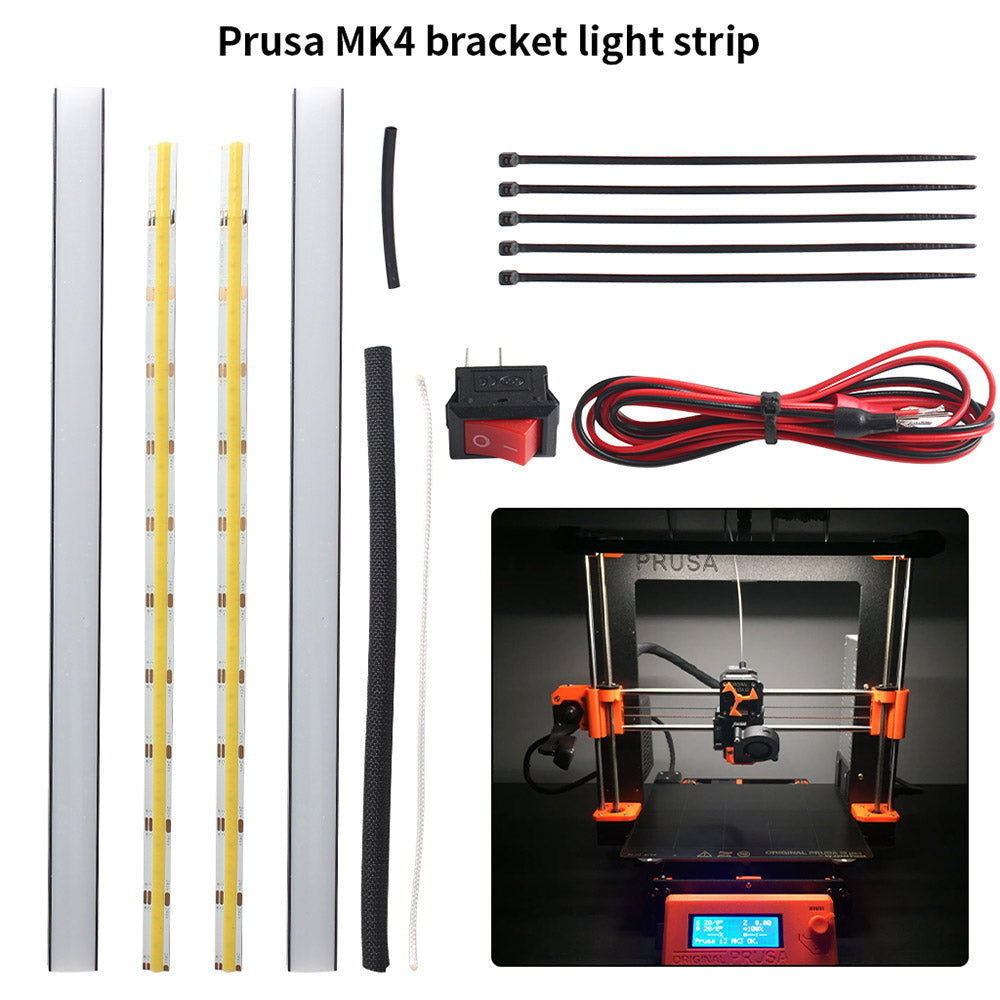 FYSETC Prusa MK4 LED-Lichtset, Doppel-Lichtleiste 24V, 3D-Drucker-Lampenstreifen
