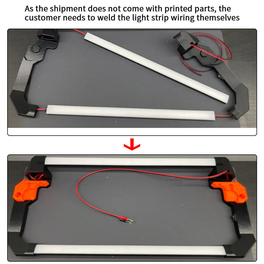 FYSETC Prusa MK4 LED-Lichtset, Doppel-Lichtleiste 24V, 3D-Drucker-Lampenstreifen