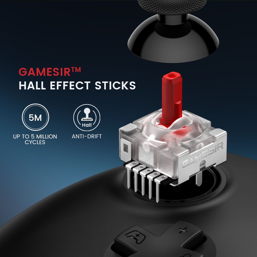 GameSir-G7 HE Kabelgebundener Gamecontroller, 1 Monat kostenlose XGPU, Hall-Effekt-Sticks, Hall-Trigger, magnetisch austauschbare Frontplatte – Schwarz