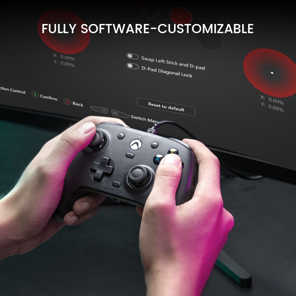 GameSir-G7 HE Kabelgebundener Gamecontroller, 1 Monat kostenlose XGPU, Hall-Effekt-Sticks, Hall-Trigger, magnetisch austauschbare Frontplatte – Schwarz