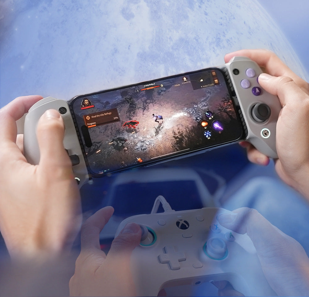 GameSir G8 Mando para juegos móvil Tipo-C, Gamepad "Plug and Play" con joysticks de efecto Hall/gatillos Hall, conector de audio de 3,5 mm, compatible con Android y la serie iPhone 15.