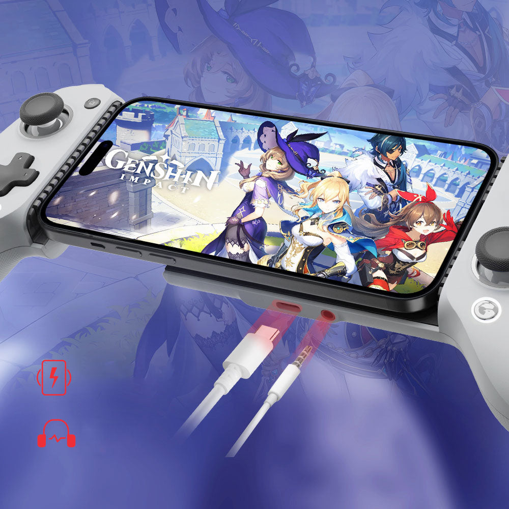 GameSir G8 Mando para juegos móvil Tipo-C, Gamepad "Plug and Play" con joysticks de efecto Hall/gatillos Hall, conector de audio de 3,5 mm, compatible con Android y la serie iPhone 15.