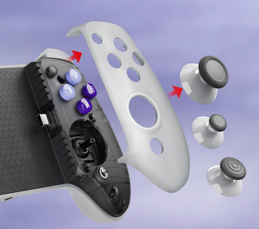 GameSir G8 Mando para juegos móvil Tipo-C, Gamepad "Plug and Play" con joysticks de efecto Hall/gatillos Hall, conector de audio de 3,5 mm, compatible con Android y la serie iPhone 15.