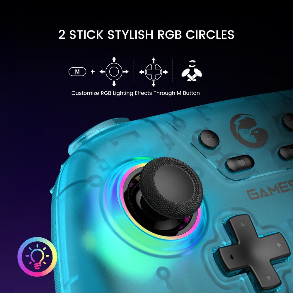 GameSir Nova Mando de Juego Inalámbrico, Luces RGB, Conexión de Tres Modos, Compatible con Switch, PC, iOS, Android y Steam Deck - Blanco