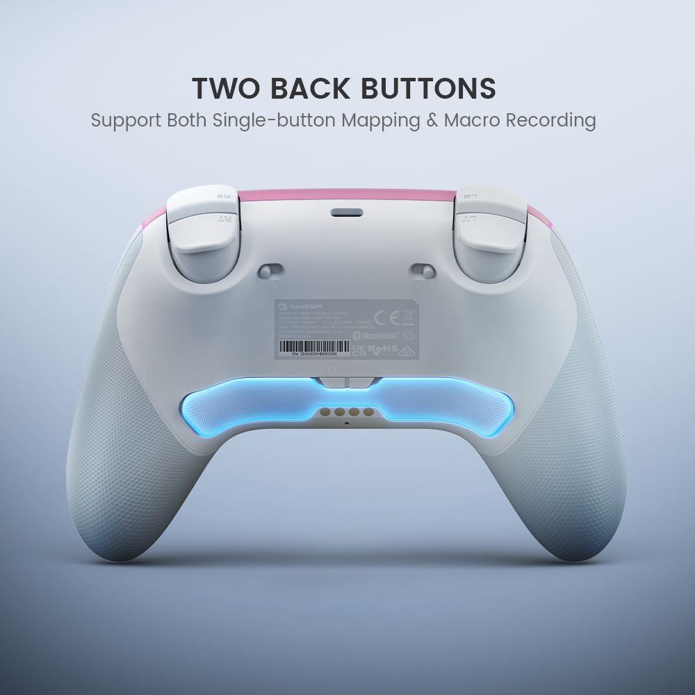 GameSir Super Nova Mando para Juegos, Joystick y Gatillo con Efecto Hall, Placa Frontal Desmontable, Iluminación RGB, Compatible con PC / Android / iOS / Switch - Azul
