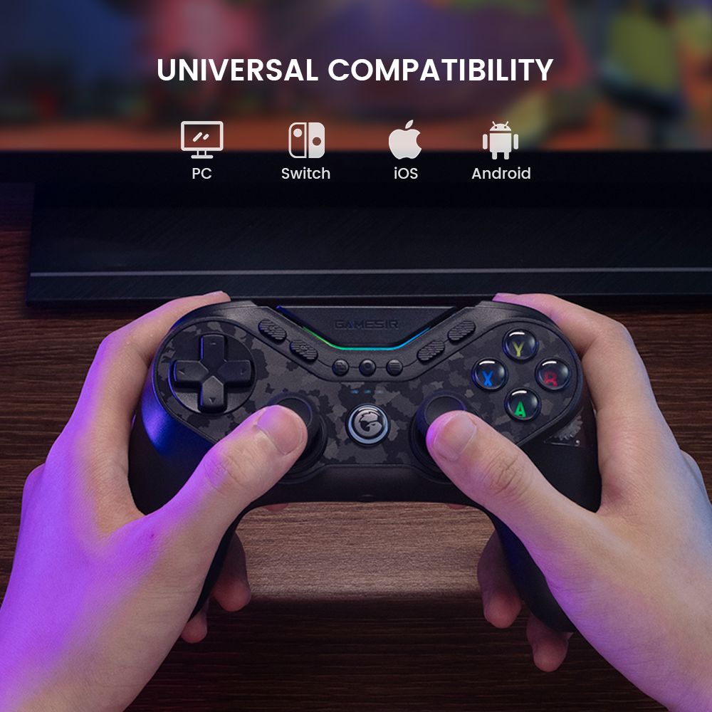 Mando para juegos GameSir Tarantula Pro, conexión por cable/Bluetooth/inalámbrica, palancas Mag-Res TMR, giroscopio y NFC compatibles, luces RGB, compatible con PC/Switch/iOS/Android/Steam - Edición en paquete.