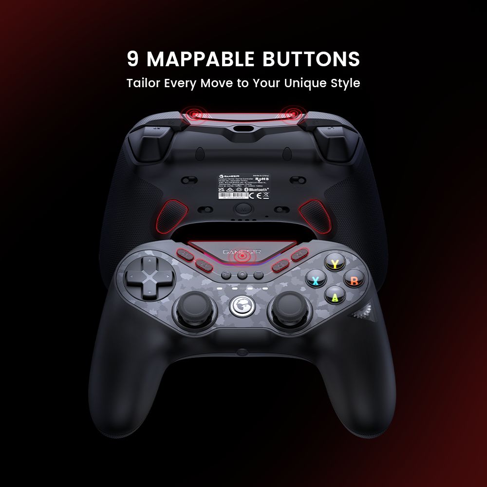 Mando para juegos GameSir Tarantula Pro, conexión por cable/Bluetooth/inalámbrica, palancas Mag-Res TMR, giroscopio y NFC compatibles, luces RGB, compatible con PC/Switch/iOS/Android/Steam - Edición en paquete.