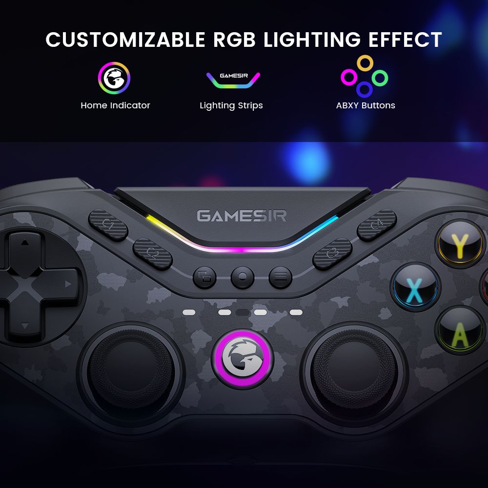 Mando para juegos GameSir Tarantula Pro, conexión por cable/Bluetooth/inalámbrica, palancas Mag-Res TMR, giroscopio y NFC compatibles, luces RGB, compatible con PC/Switch/iOS/Android/Steam - Edición en paquete.