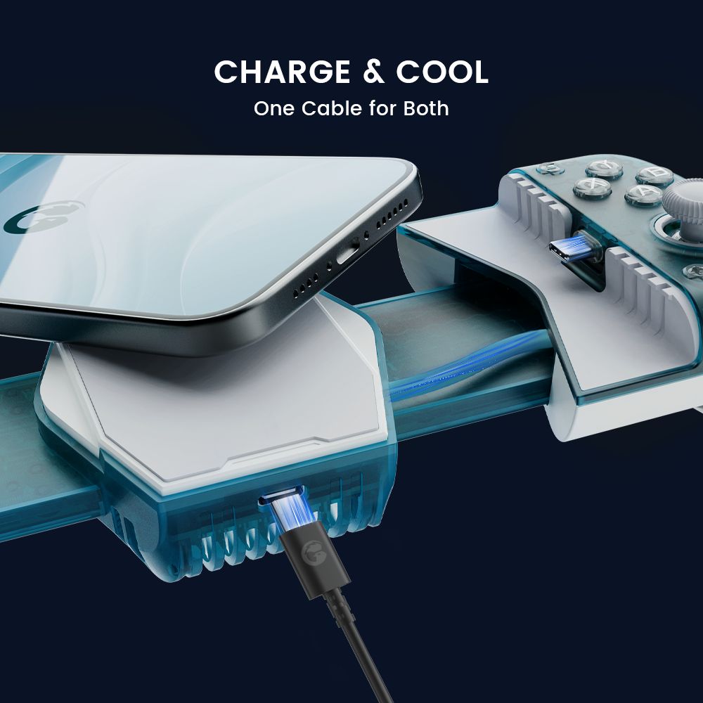 GameSir X3 Pro Mando para Juegos Móviles Tipo-C, Ventilador de Refrigeración, Joysticks con Efecto Hall, Doble Motor de Vibración, Giroscopio de 6 Ejes, Compatible con iPhone 15 Series y Android