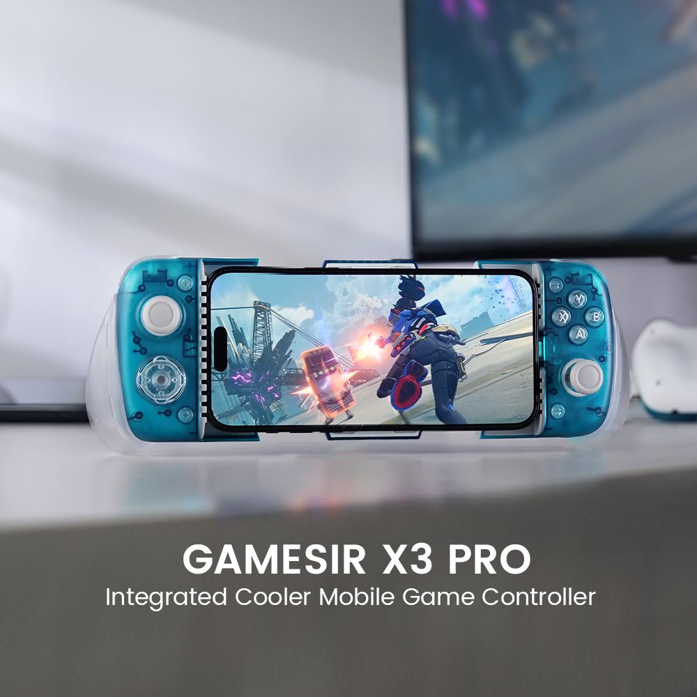 GameSir X3 Pro Mando para Juegos Móviles Tipo-C, Ventilador de Refrigeración, Joysticks con Efecto Hall, Doble Motor de Vibración, Giroscopio de 6 Ejes, Compatible con iPhone 15 Series y Android