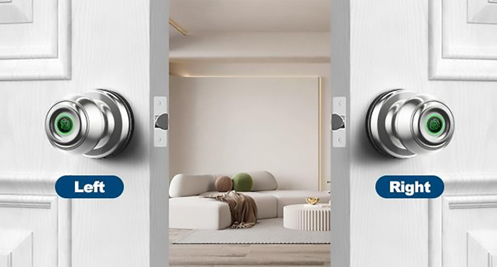 Pomo de puerta inteligente Geek Chef GeekTale K01-05, cerradura de puerta biométrica con huella dactilar, control por aplicación, llaves de respaldo de emergencia - Plata