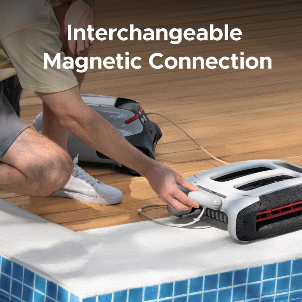 Robot Limpiafondos Inalámbrico Genkinno P2, 70W de Succión, 120 min de Autonomía, Planificación de Trayectoria AdaptiveNav, Tecnología AdaptiveSuc, Control Remoto por APP, para Piscinas Planas Elevadas/Enterradas, Blanco - Enchufe UE