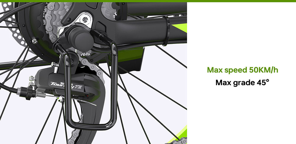 GOGOBEST GF700 26*4.0 Inch Fat Tire Electric Mountain Bike 48V 18.2Ah Battery 2*500W Dual Motor Max Speed 50Km/h 70KM Power-Assisted Range Max Load 200KG IP54 Waterproof Hydraulic Disc Brake MTB Bike 6061 Aluminum Alloy Frame - Black Green