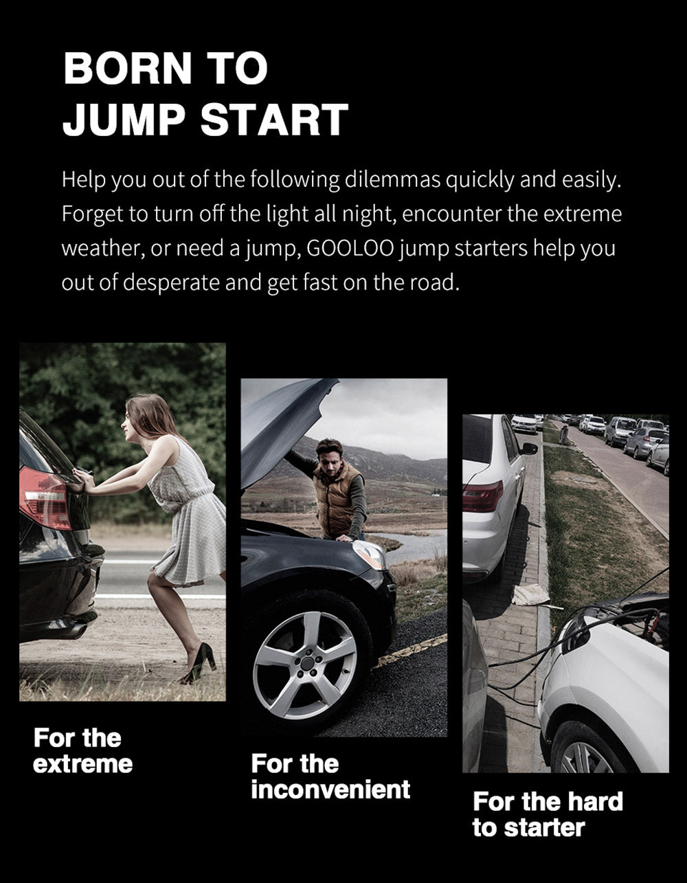 GOOLOO GP4000 PRO Jump Starter, 26800mAh Power Bank, 4000A Peak, 15V 10A DC Output, 1W White LED, 10L Diesel