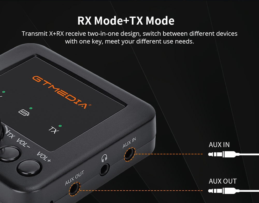 GTMEDIA RT05 Bluetooth 5.2 Audio Adapter Audio Receiver Transmitter