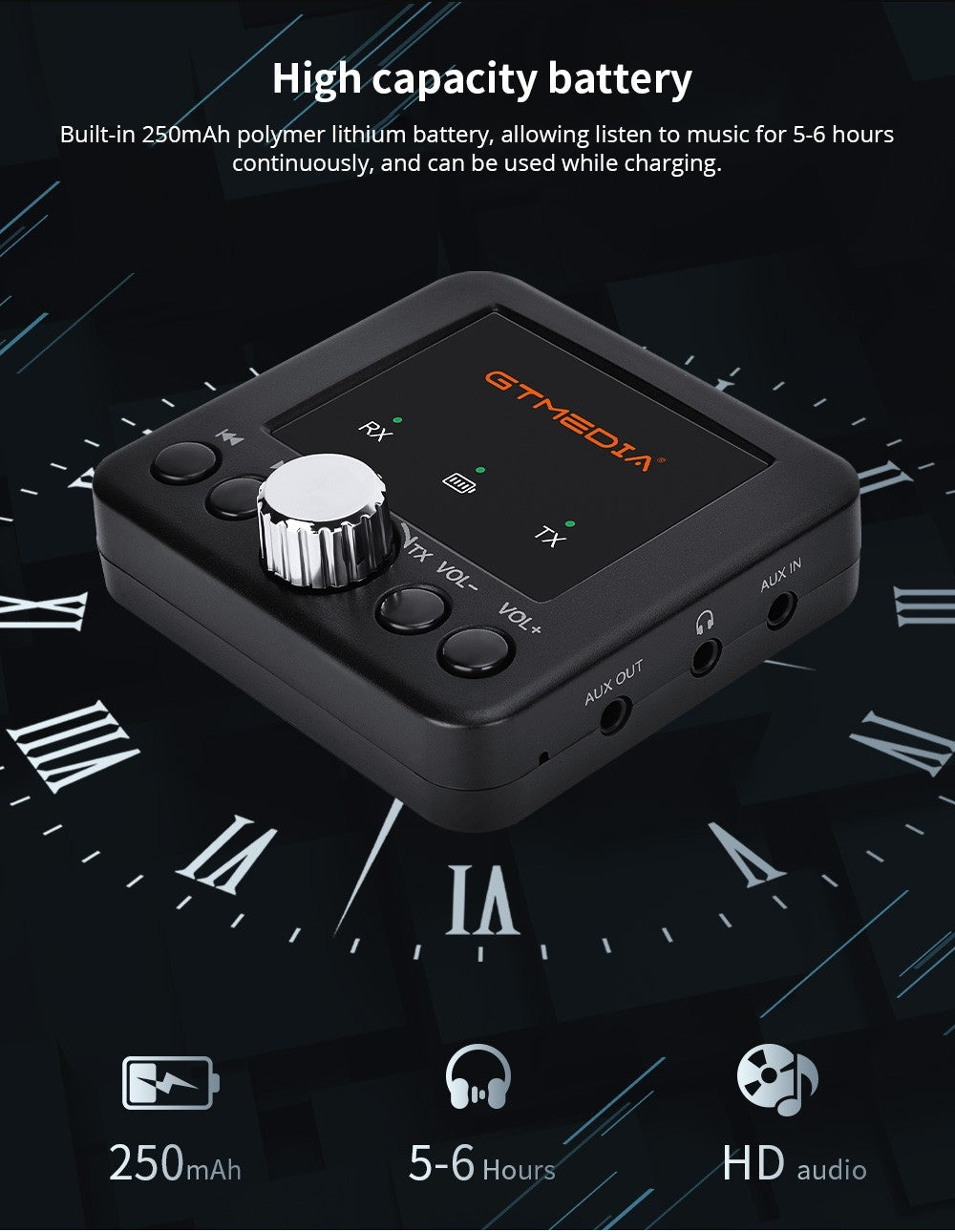 GTMEDIA RT05 Bluetooth 5.2 Audio Adapter Audio Receiver Transmitter