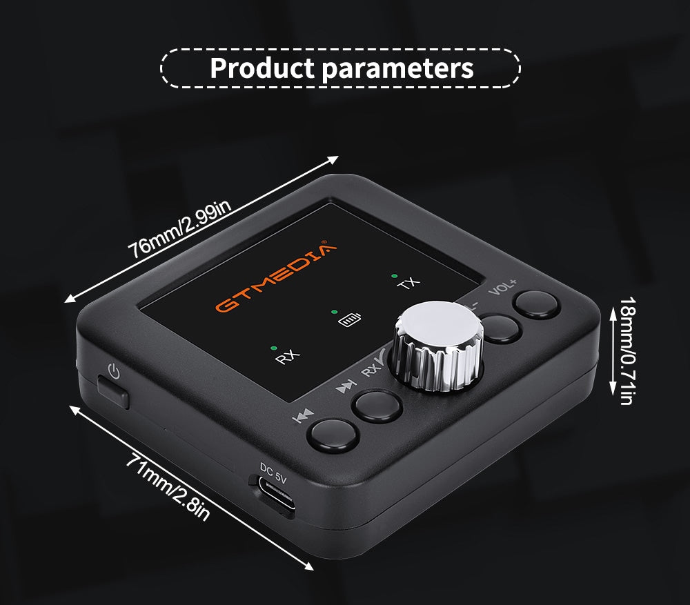 GTMEDIA RT05 Bluetooth 5.2 Audio Adapter Audio Receiver Transmitter