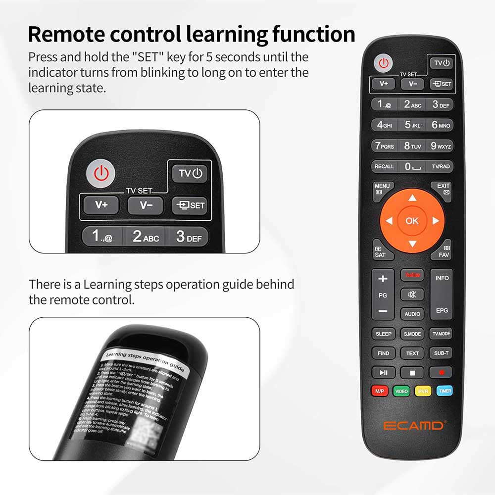 GTMEDIA ECAMD V8X LA DVB-S/S2/S2X Set Top Box, Support MU3 IKS, Built-in 2.4G WiFi, H.265 Digital TV Signal Receiver, SCART OUT CA Card Slot, 1*LNB IN 1*HDMI 1*AV OUT 1*USB 1*RJ45 1*RS232 - EU