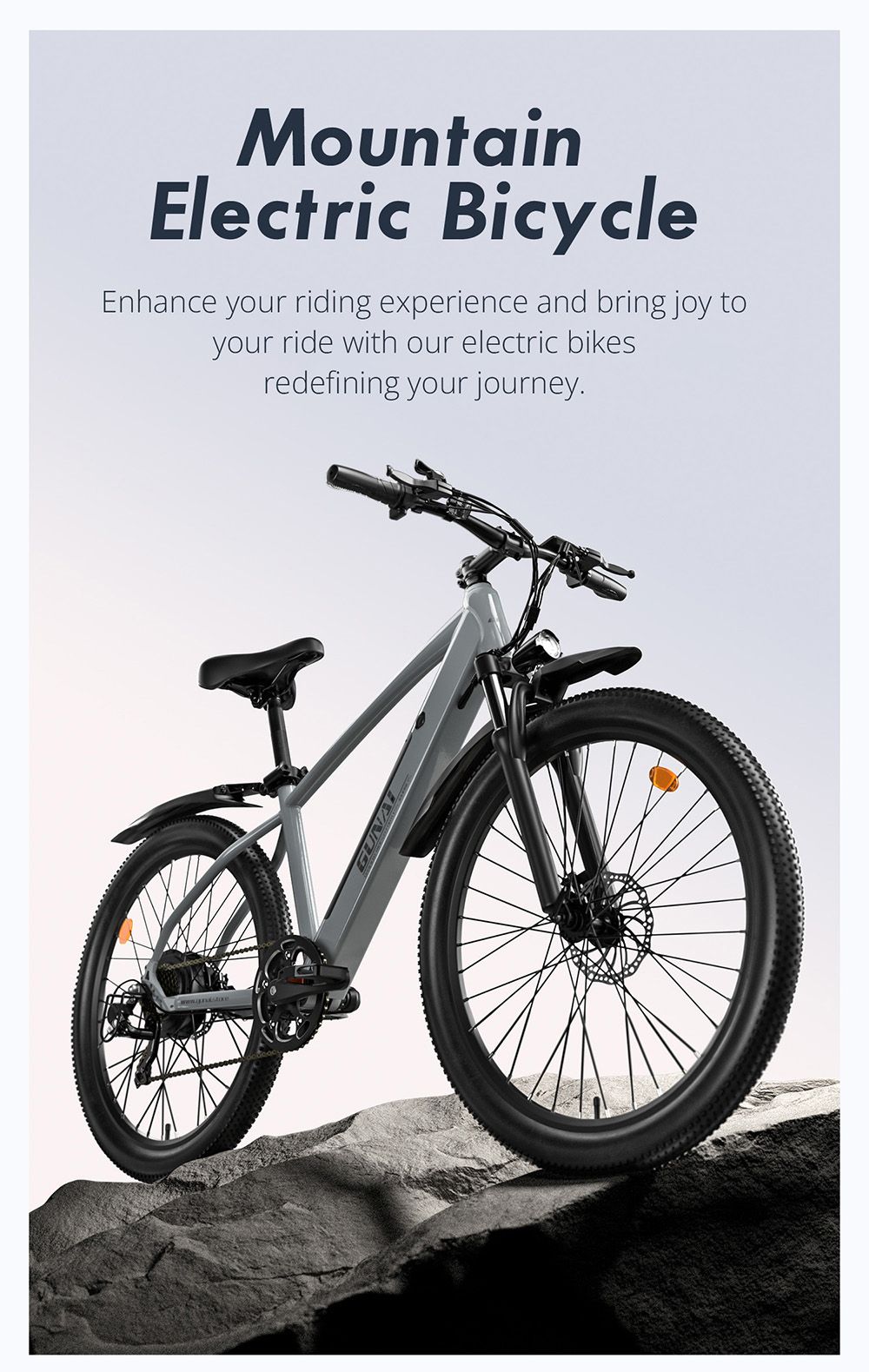 GUNAI GN27 Electric Bike, 750W Motor, 48V 10.4Ah Battery, Torque Sensor, 27.5-inch Tires, 35km/h Max Speed, 70km Max Range, Shimano 7-speed, Disc Brake