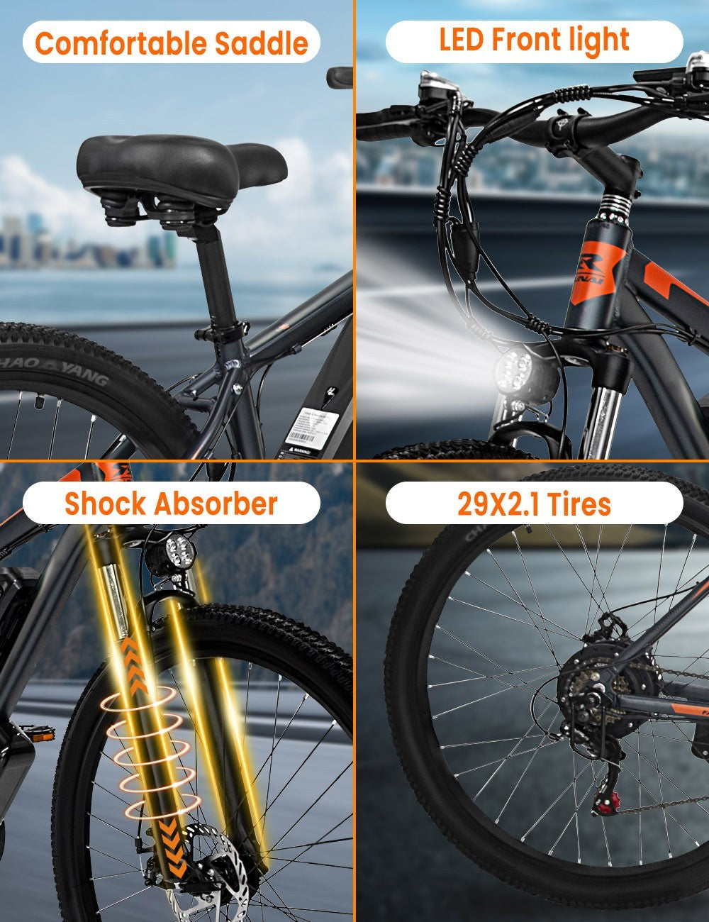 GUNAI GN29 Electric Bike 29*2.1in Tire 48V 750W Motor 50km/h Max Speed 15Ah Battery 90km Max Range Dual Disc Brakes