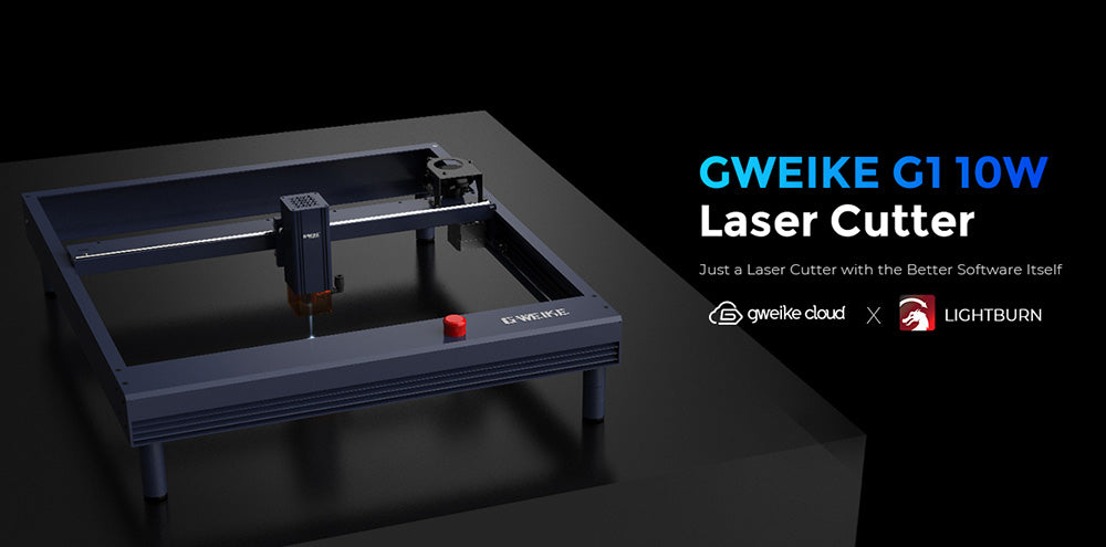 Grabador y cortador láser Gweike G1 de 10 W, con asistencia de aire, punto láser de 0,08 x 0,06 mm, velocidad de 400 mm/s, precisión de grabado de 0,01 mm, compatible con Lightburn, 410 x 310 mm.