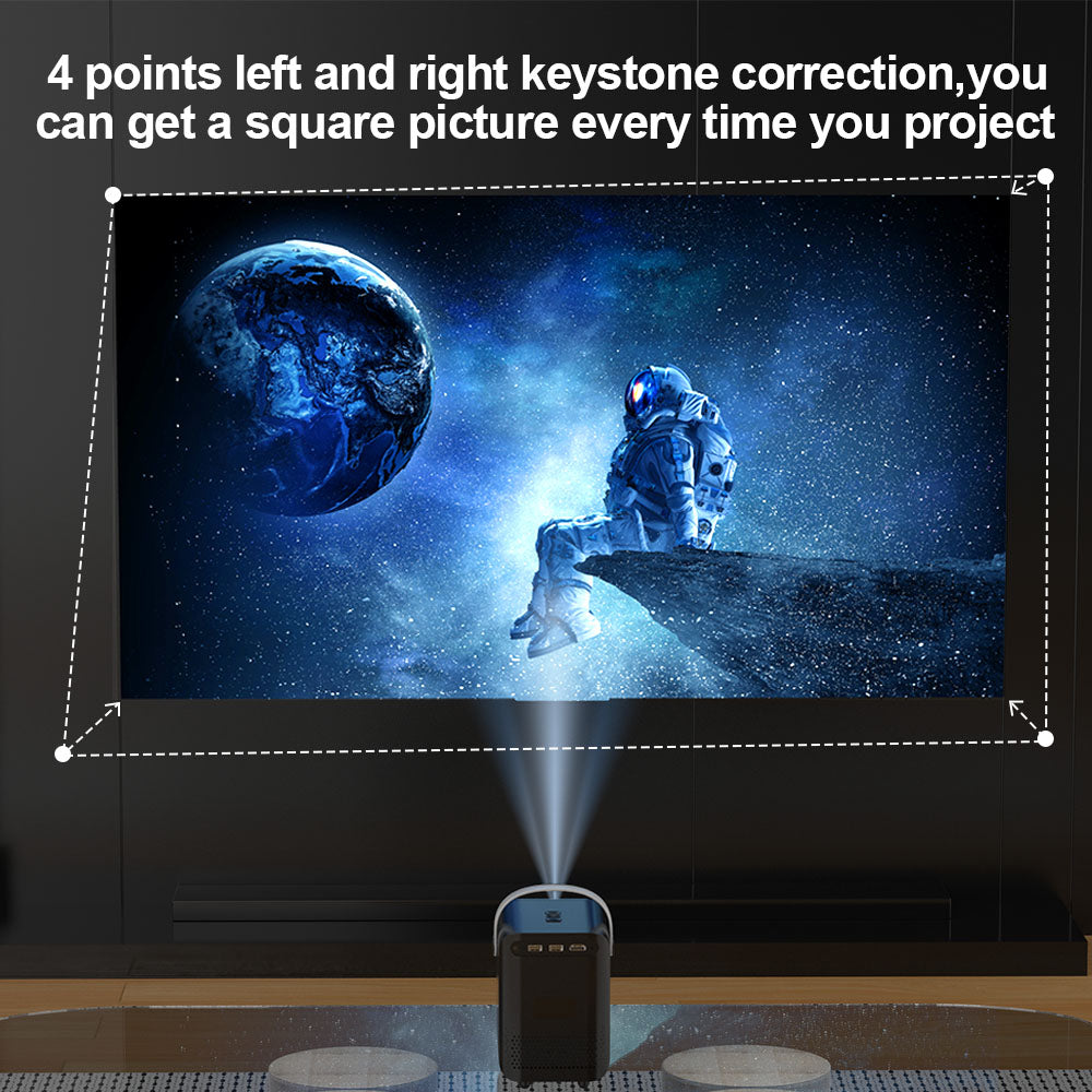 GXMO P10 LCD Projector, 300ANSI 1280*720P, 2.4/5G WiFi, Android 10, Motorized Semi-auto Focus, Keystone Correction - EU Plug