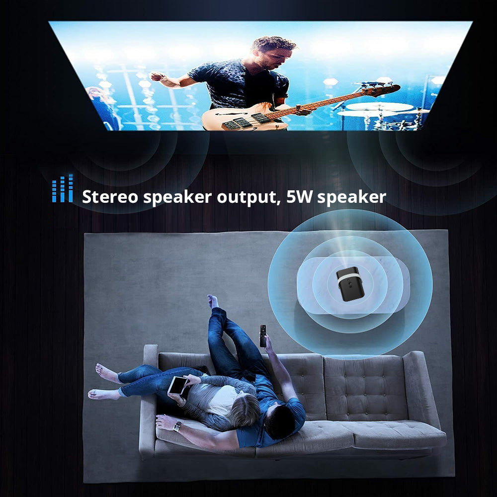 GXMO P10 LCD Projector, 300ANSI 1280*720P, 2.4/5G WiFi, Android 10, Motorized Semi-auto Focus, Keystone Correction - EU Plug