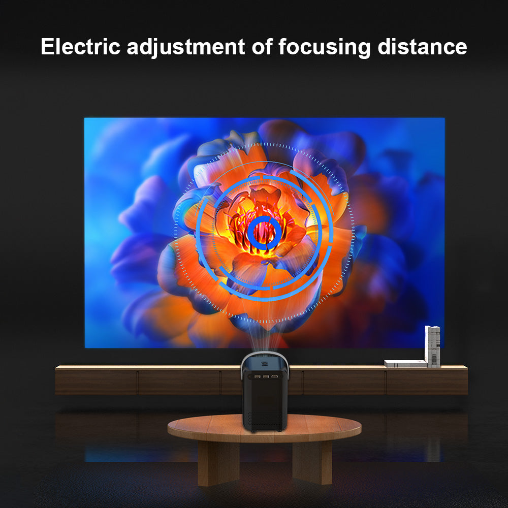 GXMO P10 LCD Projector, 300ANSI 1280*720P, 2.4/5G WiFi, Android 10, Motorized Semi-auto Focus, Keystone Correction - EU Plug